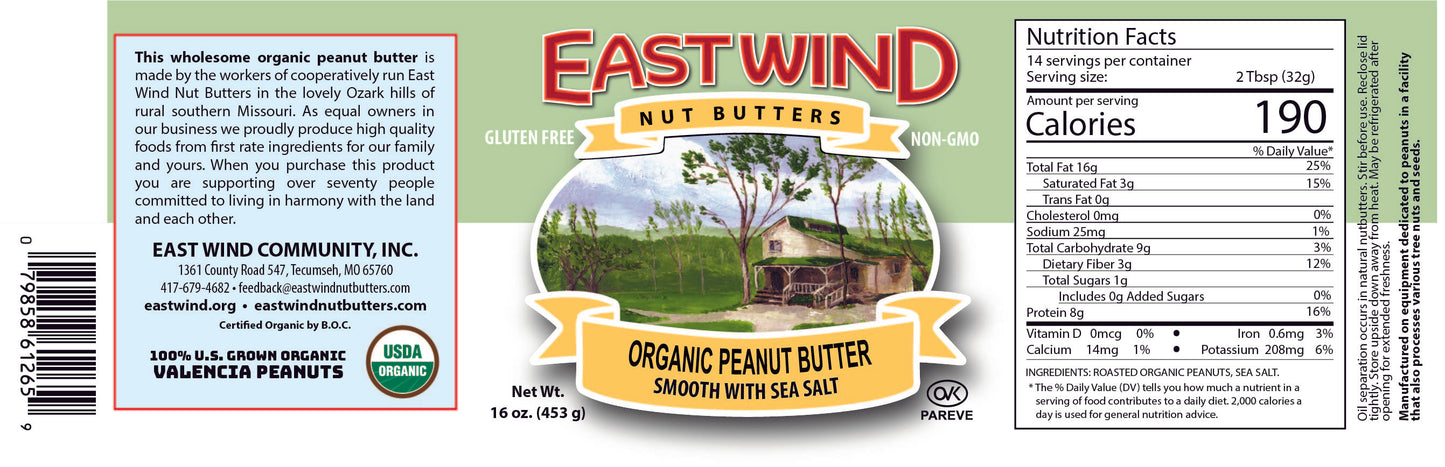 Organic Valencia Peanut Butter Smooth With Salt 16oz