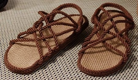 Beige and Brown Rope Sandals