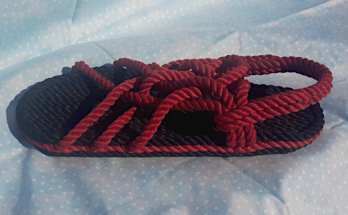 Black and Red Rope Sandals